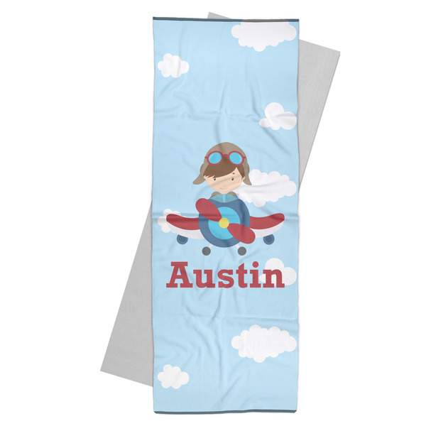Custom Airplane & Pilot Yoga Mat Towel (Personalized)