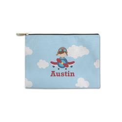 Airplane & Pilot Zipper Pouch - Small - 8.5"x6" (Personalized)