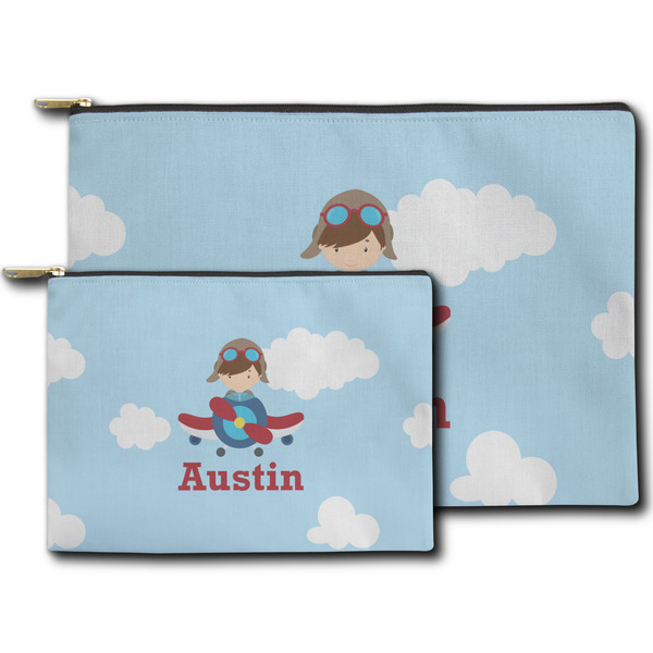 Airplane & Pilot Zippered Pouches - Size Comparison