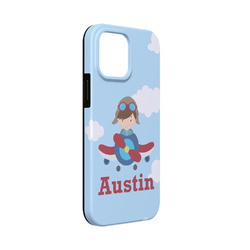 Airplane & Pilot iPhone Case - Rubber Lined - iPhone 13 Mini (Personalized)