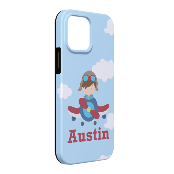 Custom Airplane & Pilot iPhone Case - Rubber Lined - iPhone 13 Pro Max (Personalized)