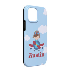 Airplane & Pilot iPhone Case - Rubber Lined - iPhone 13 Pro (Personalized)