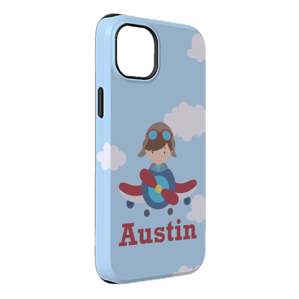 Custom Airplane & Pilot iPhone Case - Rubber Lined - iPhone 14 Pro Max (Personalized)
