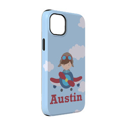 Airplane & Pilot iPhone Case - Rubber Lined - iPhone 14 Pro (Personalized)