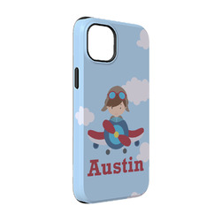 Airplane & Pilot iPhone Case - Rubber Lined - iPhone 14 (Personalized)