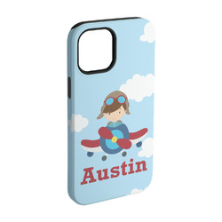 Airplane & Pilot iPhone Case - Rubber Lined - iPhone 15 Pro (Personalized)