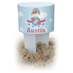 Airplane & Pilot White Beach Spiker Drink Holder (Personalized)
