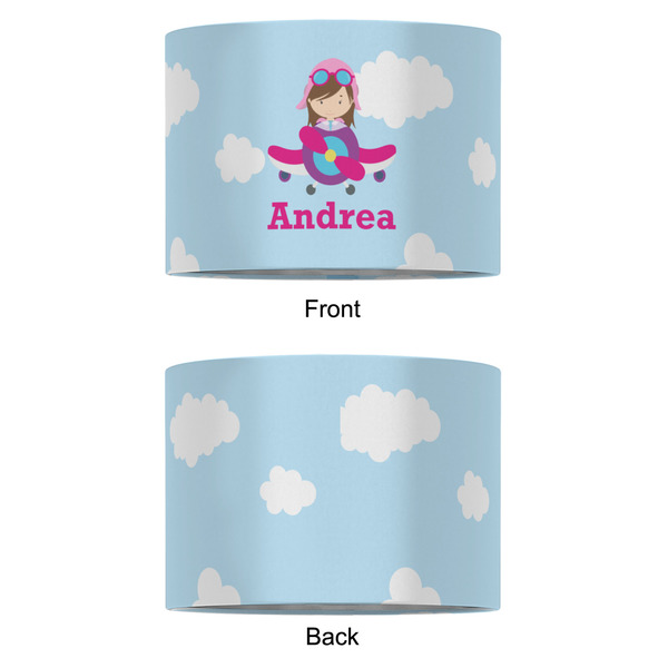 Airplane & Girl Pilot 12" Drum Lampshade - APPROVAL (Fabric)