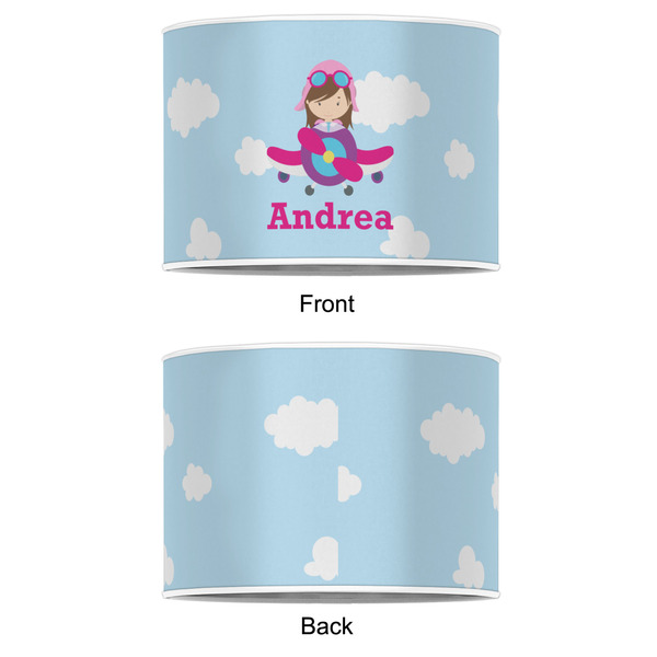 Airplane & Girl Pilot 12" Drum Lampshade - APPROVAL (Poly Film)