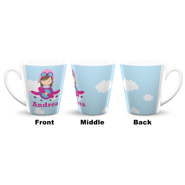 Airplane & Girl Pilot 12 Oz Latte Mug - Approval
