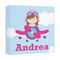 Airplane & Girl Pilot Canvas Print - 12x12 (Personalized)