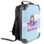 Airplane & Girl Pilot Kids Hard Shell Backpack (Personalized)