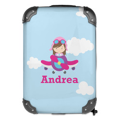 Airplane & Girl Pilot Kids Hard Shell Backpack (Personalized)