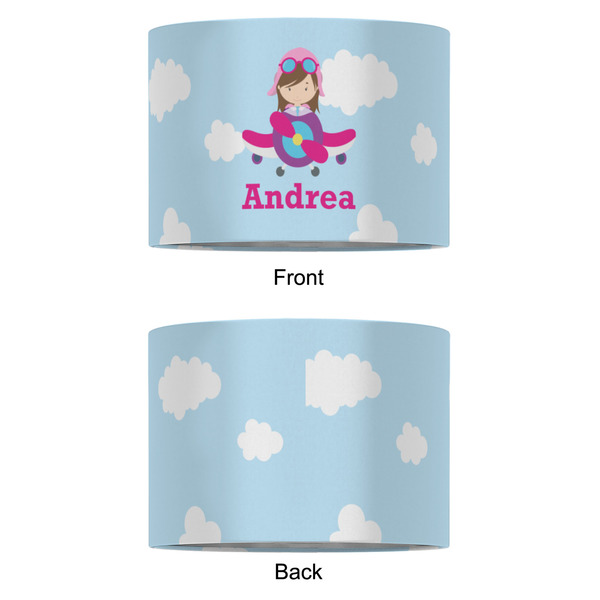 Airplane & Girl Pilot 16" Drum Lampshade - APPROVAL (Fabric)