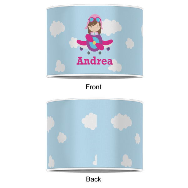 Airplane & Girl Pilot 16" Drum Lampshade - APPROVAL (Poly Film)
