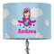 Airplane & Girl Pilot 16" Drum Lampshade - ON STAND (Fabric)