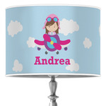 Airplane & Girl Pilot Drum Lamp Shade (Personalized)