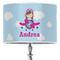 Airplane & Girl Pilot 16" Drum Lampshade - ON STAND (Poly Film)
