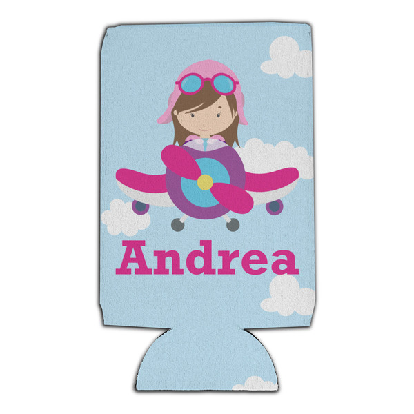 Airplane & Girl Pilot 16oz Can Sleeve - Set of 4 - FRONT