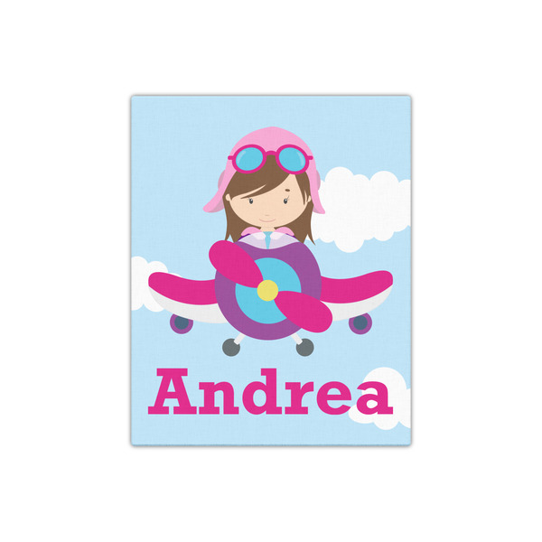 Airplane & Girl Pilot 16x20 - Canvas Print - Front View