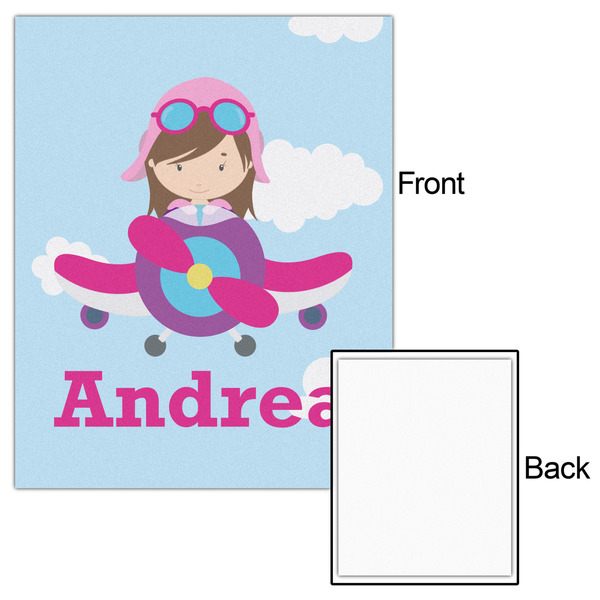 Airplane & Girl Pilot 16x20 - Matte Poster - Front & Back