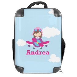 Airplane & Girl Pilot Hard Shell Backpack (Personalized)