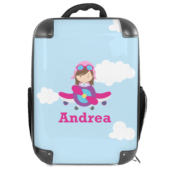 Custom Airplane & Girl Pilot Hard Shell Backpack (Personalized)