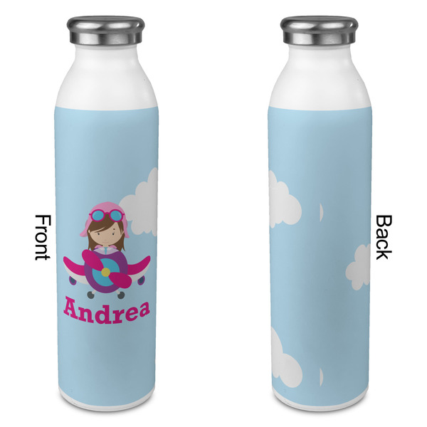 Airplane & Girl Pilot 20oz Water Bottles - Full Print - Approval