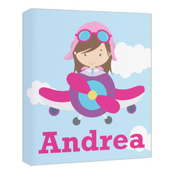 Airplane & Girl Pilot Canvas Print - 20x24 (Personalized)