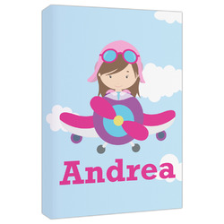 Airplane & Girl Pilot Canvas Print - 20x30 (Personalized)