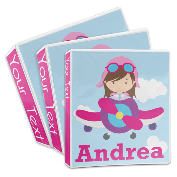 Airplane & Girl Pilot 3-Ring Binder Group