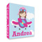 Airplane & Girl Pilot 3 Ring Binder - Full Wrap - 2" (Personalized)
