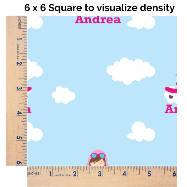 Airplane & Girl Pilot 6x6 Swatch of Fabric