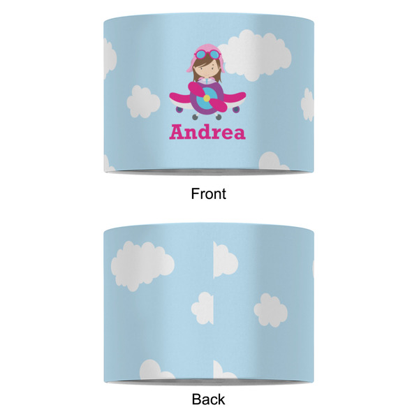 Airplane & Girl Pilot 8" Drum Lampshade - APPROVAL (Fabric)