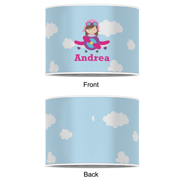Airplane & Girl Pilot 8" Drum Lampshade - APPROVAL (Poly Film)