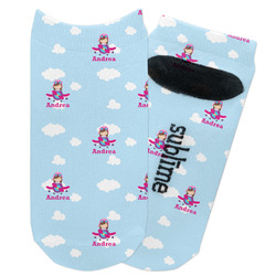 Airplane & Girl Pilot Adult Ankle Socks (Personalized)