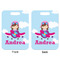 Airplane & Girl Pilot Aluminum Luggage Tag (Front + Back)