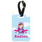 Airplane & Girl Pilot Aluminum Luggage Tag (Personalized)
