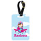 Airplane & Girl Pilot Metal Luggage Tag w/ Name or Text