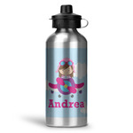 Airplane & Girl Pilot Water Bottle - Aluminum - 20 oz (Personalized)