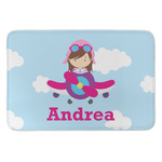 Airplane & Girl Pilot Anti-Fatigue Kitchen Mat (Personalized)