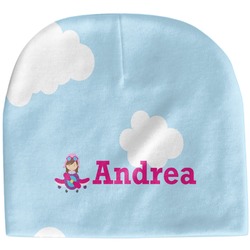 Airplane & Girl Pilot Baby Hat (Beanie) (Personalized)