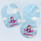 Airplane & Girl Pilot Baby Bib & Burp Set w/ Name or Text