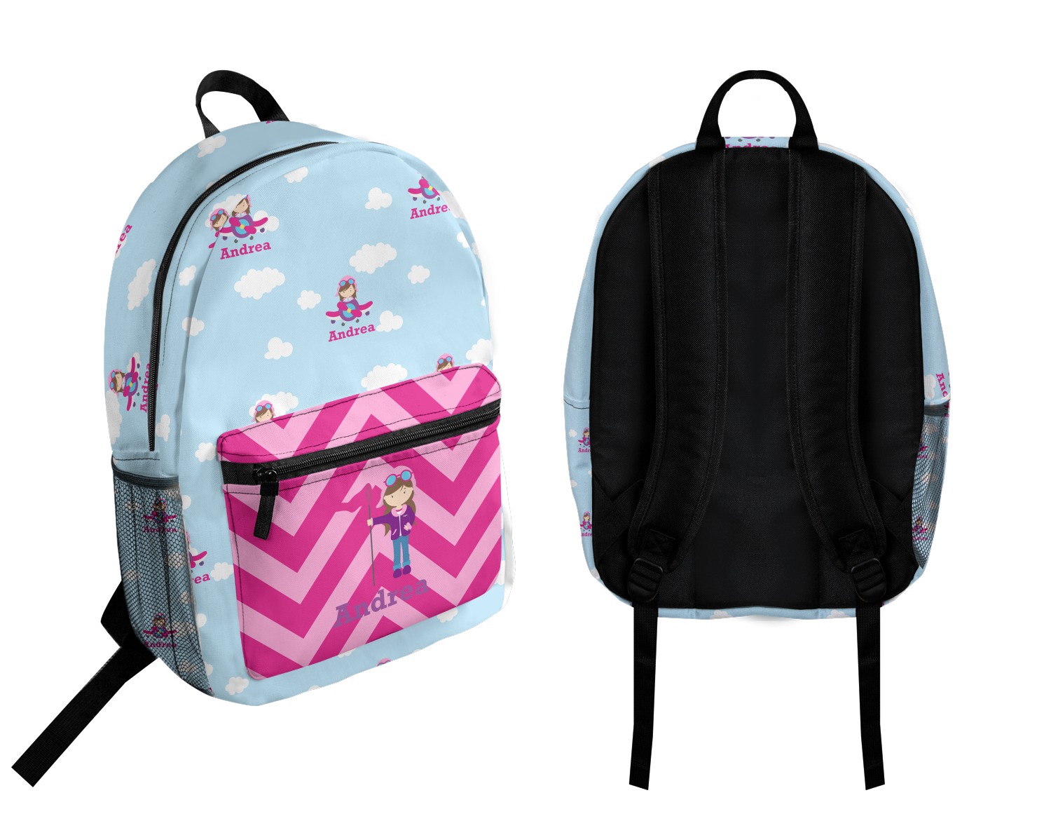 Custom Airplane & Girl Pilot Student Backpack (Personalized