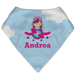 Airplane & Girl Pilot Bandana Bib (Personalized)