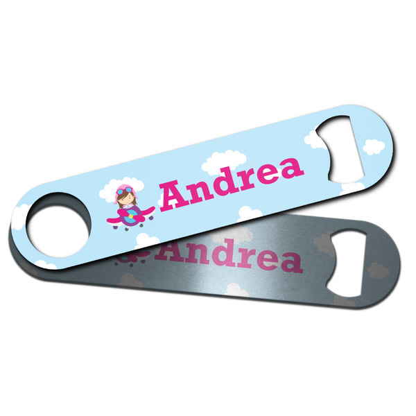 Airplane & Girl Pilot Bar Bottle Opener - Main