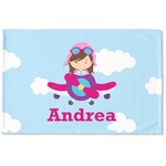 Airplane & Girl Pilot Woven Mat (Personalized)