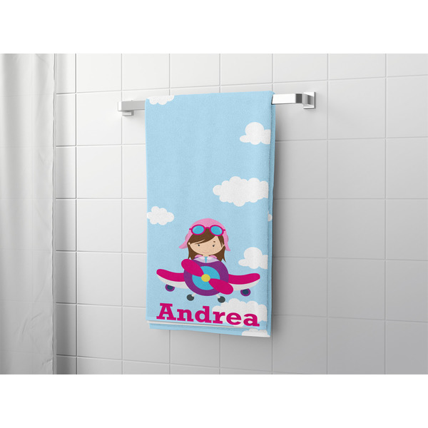 Airplane & Girl Pilot Bath Towel - LIFESTYLE