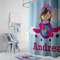 Airplane & Girl Pilot Bath Towel Sets - 3-piece - In Context