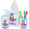 Airplane & Girl Pilot Bathroom Accessories Set (Personalized)